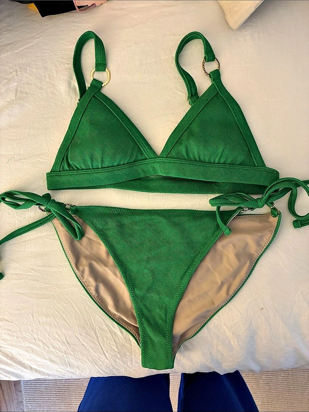 SABAL Swim Cleavage-Enhancing Seaside Bikini Top & Classic Bottom Set Green
